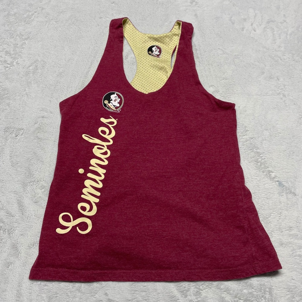 Colosseum Florida State Seminoles Tank Top Womens Medium Maroon Reversible Mesh